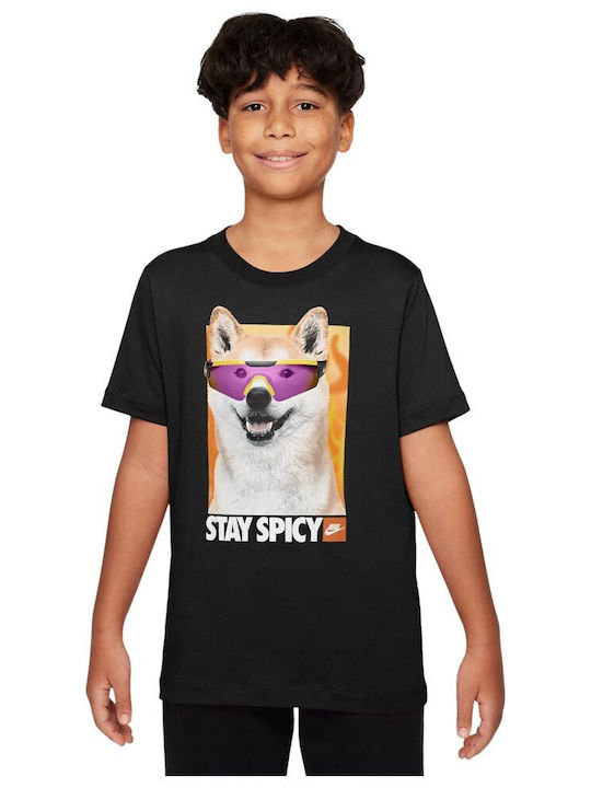 Kids' T-shirt Black Shiba
