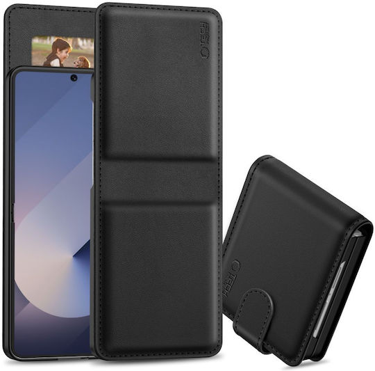 Tech-Protect Brieftasche Silikon / Synthetisches Leder Schwarz (Galaxy Z Flip6)