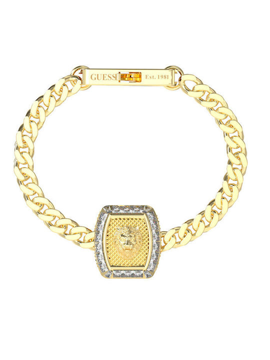 Guess Men's Gold Plated Steel Bracelet 21cm