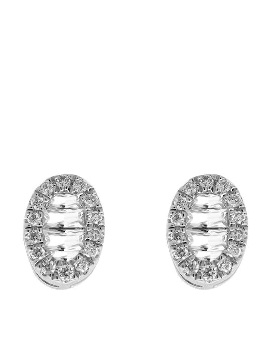 Metrongold Earrings made of White Gold with Diamond