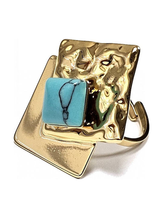 Karma Fashion Damen Ring mit Steinen aus Stahl