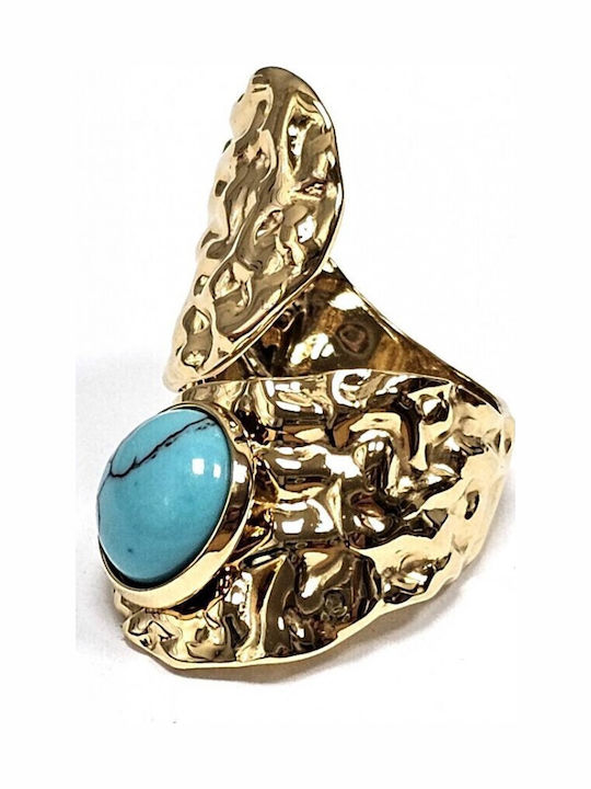 Karma Fashion Damen Ring mit Steinen aus Stahl