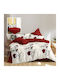 Pucioasa Set Husă de Pilotă Dublă cu 4 Fețe de Pernă & 1 Cearsaf 200x220 Red Roses