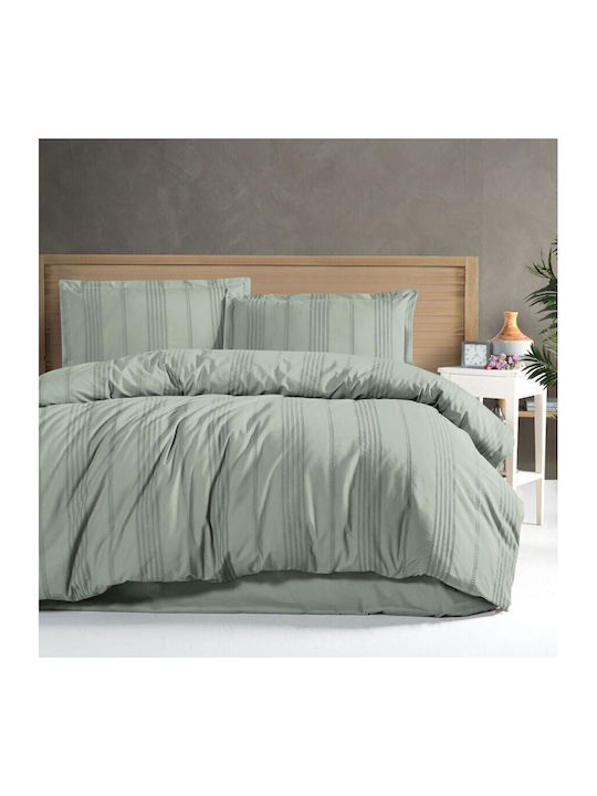 Clasy Home Set Husă de Pilotă Dublă cu 2 Fețe de Pernă 200x220 Verde