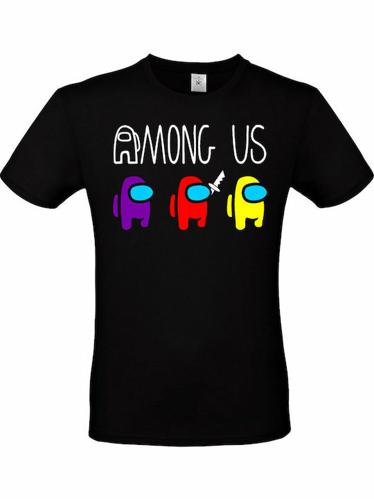 Lux In Tenebris Premium Qualität T-Shirt mit Among Us Logo in Schwarz