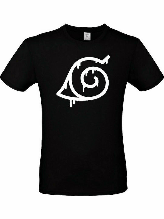 Lux In Tenebris Premium Quality Cotton Blouse Naruto Hidden Leaf Village Symbol Bloody Printed T-Shirt Black
