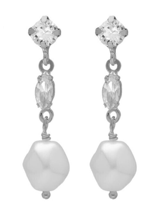 Victoria Cruz Earrings made of Silver with Stones