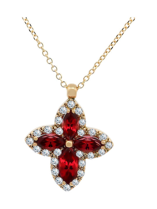 Metrongold Дамски Златен Кръст 18K с Верижка