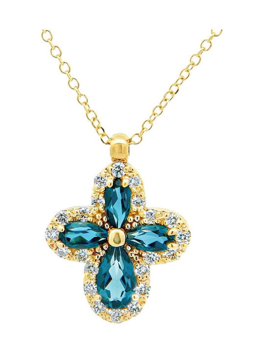 Metrongold Дамски Златен Кръст 18K с Верижка