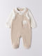 iDO Babystrampler Langärmliges Samt Beige