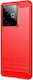 Mofi Brushed Carbon Umschlag Rückseite Silikon Rot (Realme GT 7)