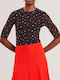Women's Blouse with Sheerness Black