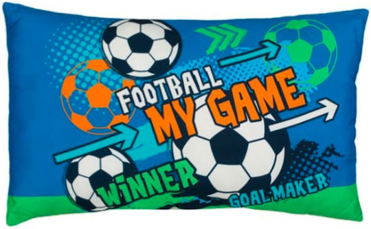 Kids Blue Football Decorative Pillow 50x30cm