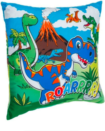 Decorative Green Dinosaur Pillow 30x30cm