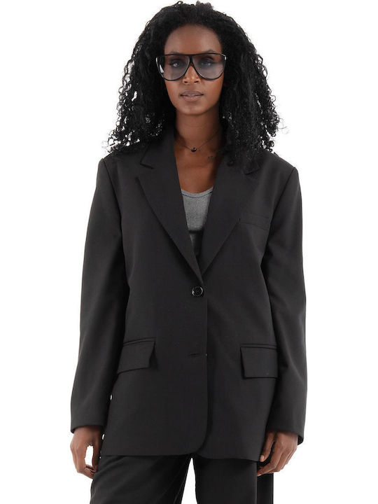Black & Black Women's Blazer Black