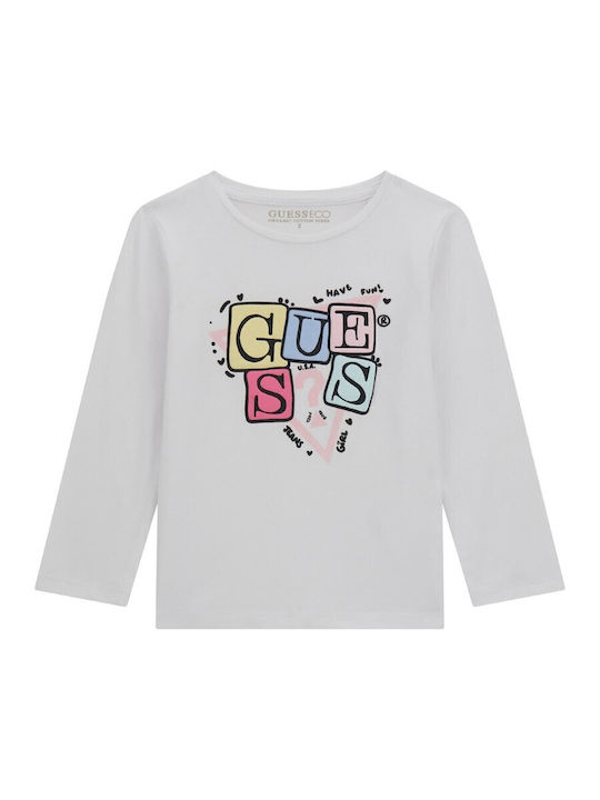 Guess Kids' Shirt Long Sleeve White
