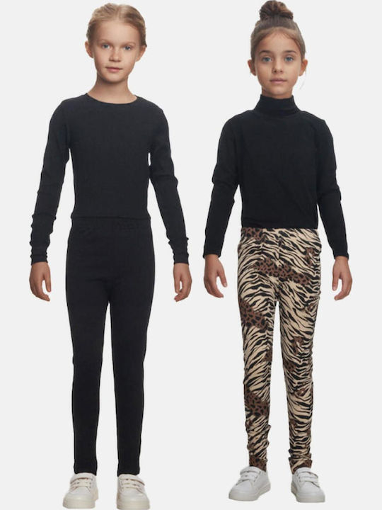 Joyce Σετ Παιδικά Κολάν Μακριά Μπεζ Animal Print