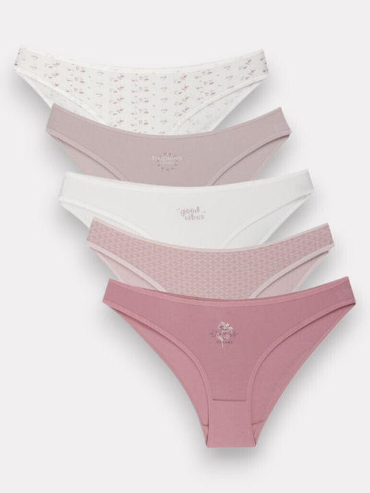 Berrak Дамско Слип Мултипак Pink/White/Beige