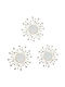 Mirrors & More Melle Oglindă de Perete cu Galben Ramă din Metalic Diametru 25.5cm 3buc