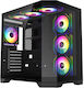 GameMax HYPE-A Геймърско бюро Midi Tower Компютърна кутия със страничен прозорец Черен