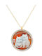 Metrongold Lucky Charm Necklace Made of 14K Gold with Orange Personalization