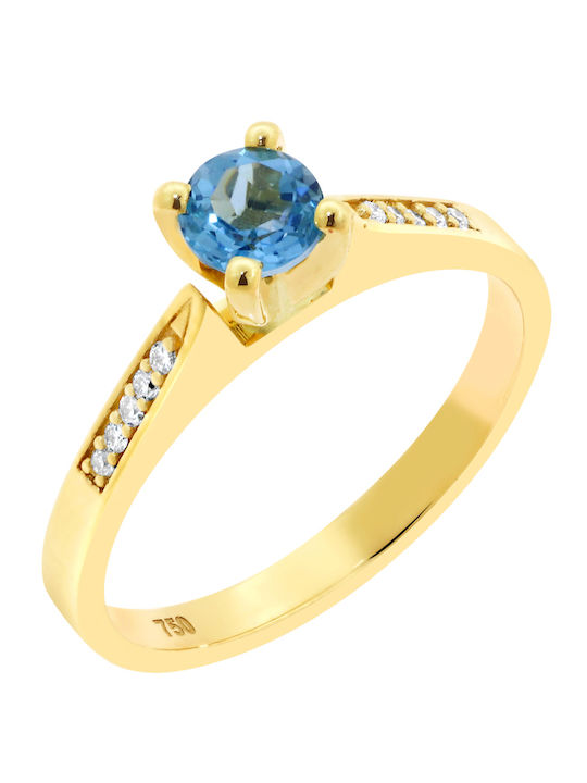 Single Stone from Gold 18K with Diamond