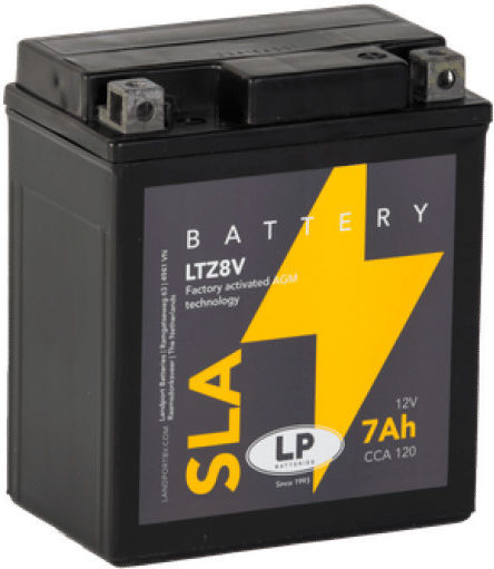LP Batteries Motorradbatterie 120A mit Kapazität 7Ah