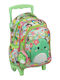 Gim Squishmallows Cactus School Bag Trolley Kindergarten with Water Bottle Holder Green 25 x 15 x 30cm