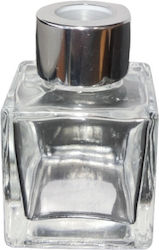 Glass Little Bottle Aromatic Room Square Silver Cap 50ml