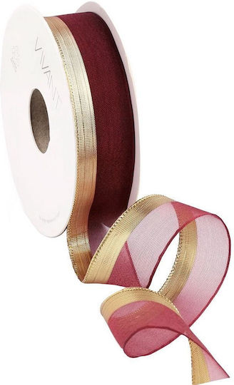 Synchronia Organza Panglică Monocromie Roșu 10metri
