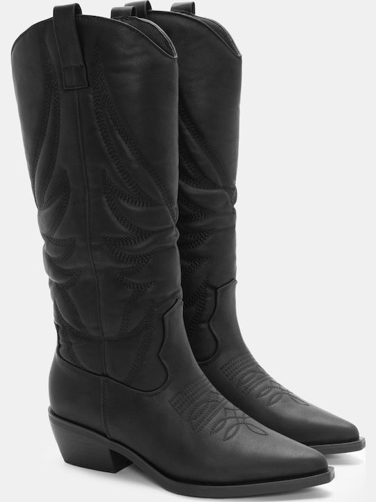 Luigi Women's Boots Cowboy with Medium Heel Black