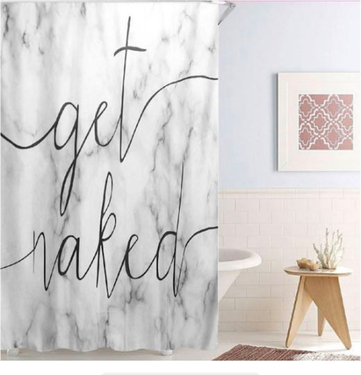 Shower Curtain 180x180cm Grey Marble
