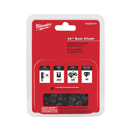 Milwaukee 4932480178 Ersatz-Kettensägekette Αλυς Νου 15 cm 6 Zoll Mw