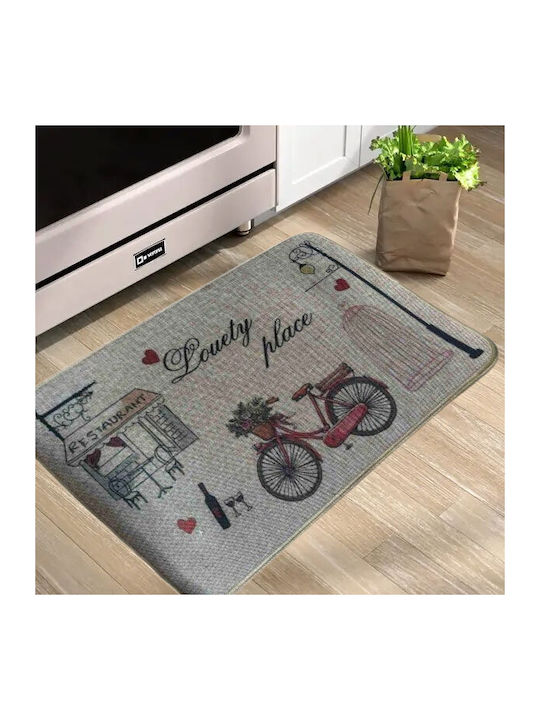 SpitiBazaar Ορθογώνιο Χαλάκι Κουζίνας Αδιάβροχο με Αντιολισθητικό Υπόστρωμα Ποδήλατο 40x60εκ.