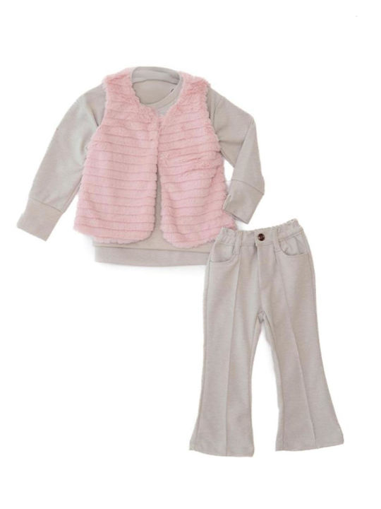Kinder-Set mit Hose Winter 3Stück Beige