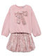 Kids' Set with Skirt Winter 2pcs Rose Petal