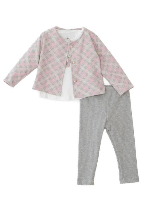 Kids' Set with Leggings Winter 3pcs Gray