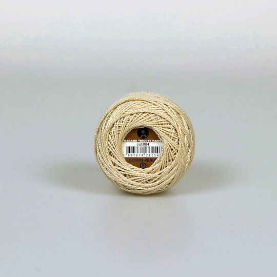 Embroidery Thread Kouváraki Madame Tricote Coton Perle No8 Beige 004 Cotton 10g 80m
