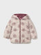 Kinder Steppjacke Beidseitig mit Kapuze Pink, Beige