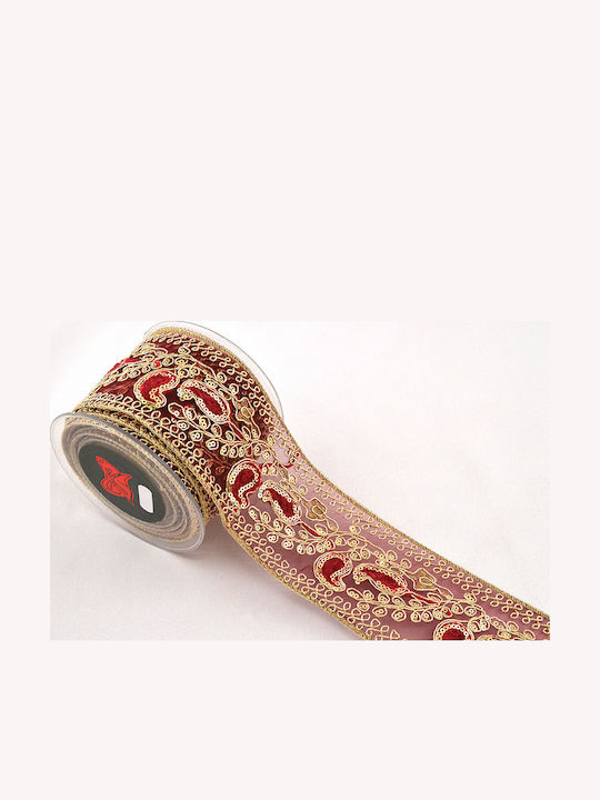 LiebeQueen Christmas Ribbon Burgundy 450x8cm 1pc