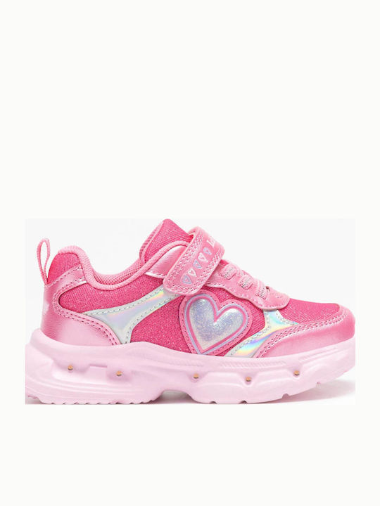 Παιδικά Sneakers με Σκρατς & Φωτάκια Φούξια