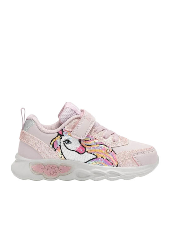 Unicorn Παιδικά Sneakers με Σκρατς & Φωτάκια Ροζ