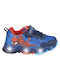 Spiderman Παιδικά Sneakers με Σκρατς & Φωτάκια Μπλε