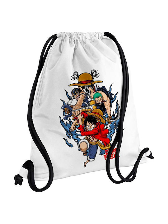 Koupakoupa One Piece Παιδική Τσάντα Πλάτης Λευκή 48x40εκ.