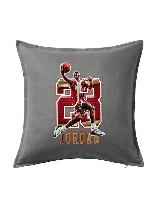 Jordan 23 Kids Throw Pillow Gray 100% Cotton In...