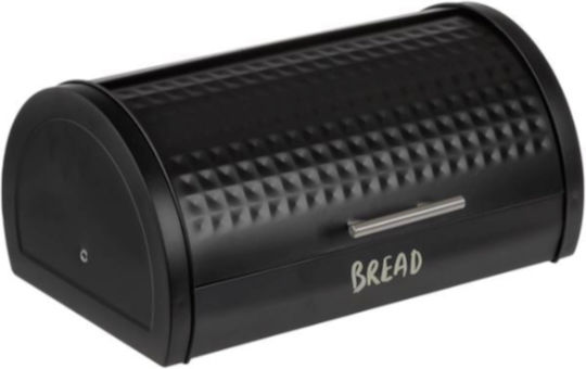Brotkasten Metallisch Schwarz 38x28x18.5cm