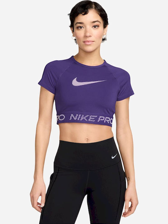 Nike Damen Sportlich Crop T-Shirt Lila HV3673-547 Skroutz Germany