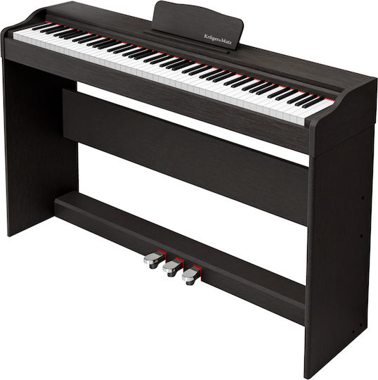 Electric Upright Piano KMDP-105 with 88 Weighted Keys Black