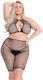 Fishnet Halter Set Shorts – Plus Size