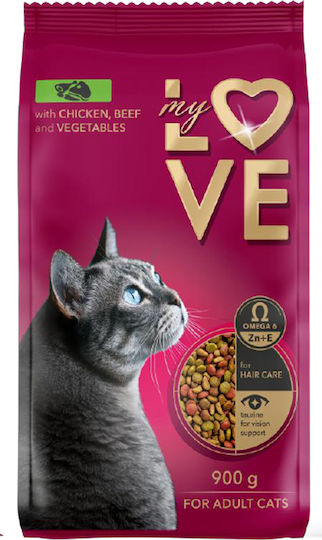 Cat Dry Food with Chicken / Beef / Vegetables 0.9kg